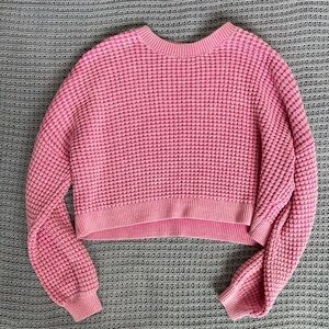 Hollister Pink Knit Cropped Sweater